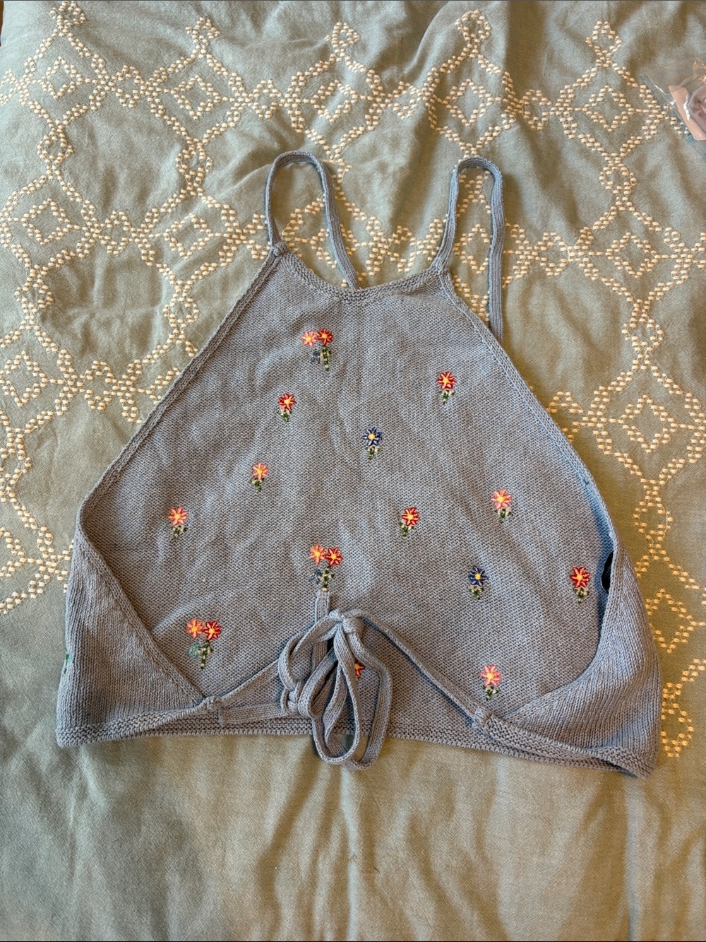 Zara knit cottagecore halter top - Picture 3 of 7